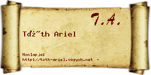 Tóth Ariel névjegykártya